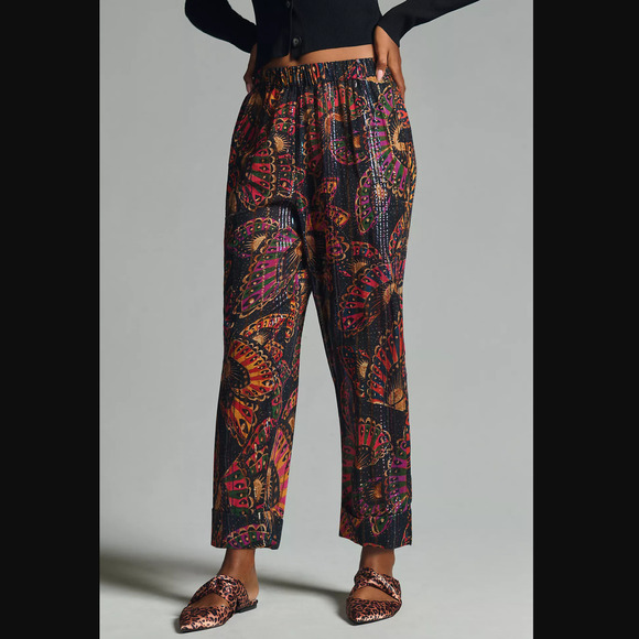 Farm Rio Shimmer Printed Pull-On Pants - New Size Small - Picture 2 of 7